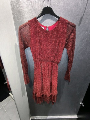 Red glitter mini dress like new, size Small-Medium