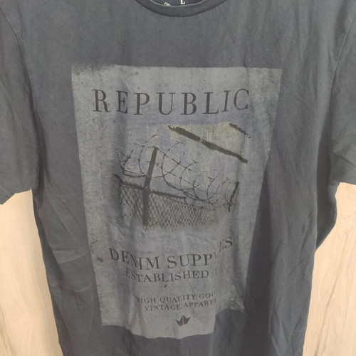 Authentic Supplies Republic men's short sleeve T-shirt, denim
