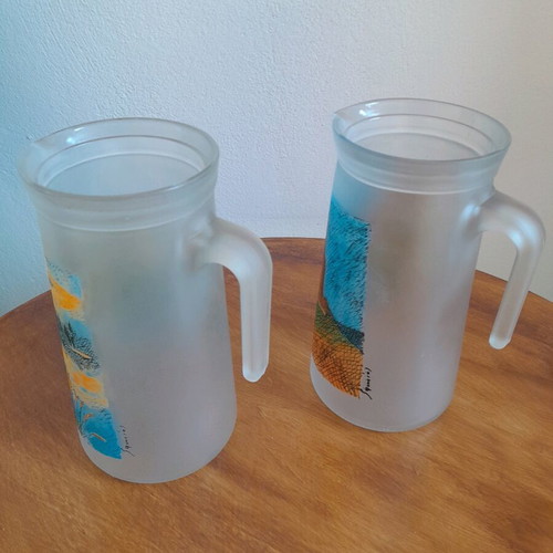 Lumidis Glasses and 2 One-Liter Jugs New
