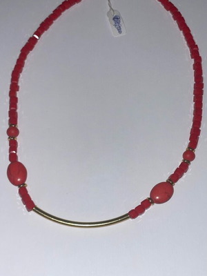 Necklace new with red and gold colors