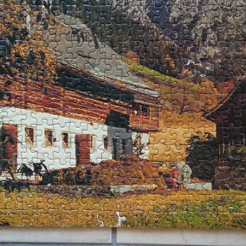 Puzzle board used, 750 pieces, 70x50 cm