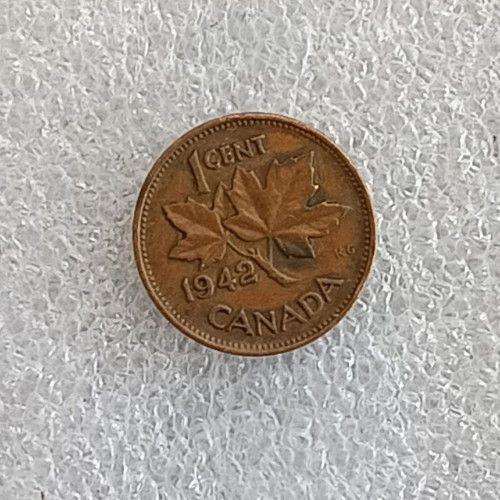 Canada 1 Cent Coin 1942 King George VI Bronze