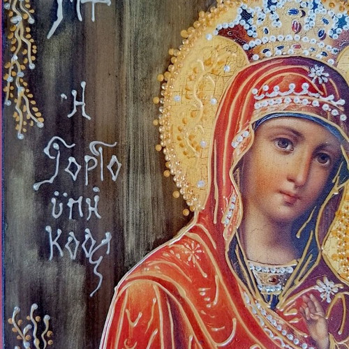 Handmade icon of Panagia Gorgoepikoos, new