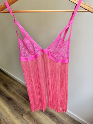 ASOS lingerie with pink fringes, size L