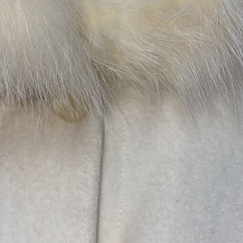 Luxury wool cape new with real fur and pockets