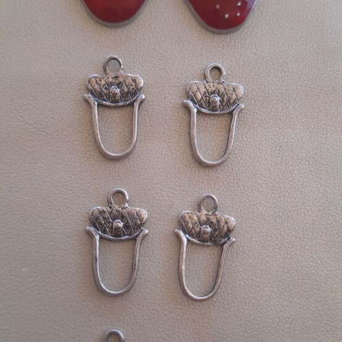 Strawberry, acorn and watermelon craft charms set