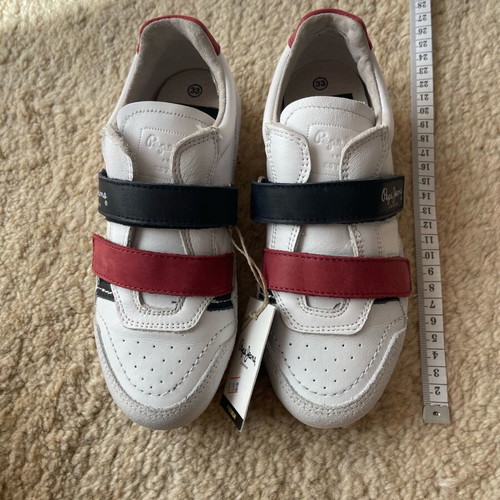 Pepe Jeans Kids' Sneakers Size 33 New White with Red and Blue Details