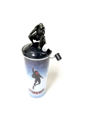 Spider-Man Into the Spider-Verse Cinema Cup with Spider-Man Noir Figure like new