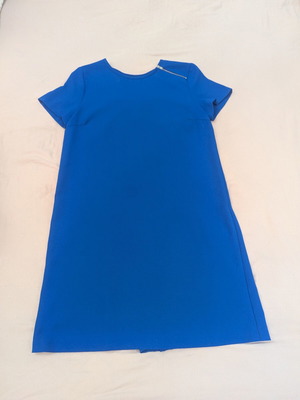 Zara Basic Royal Blue Shift Dress with Pleated Back Detail size M like new