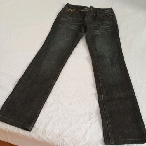 Jeans pants new dark blue with decorative creases