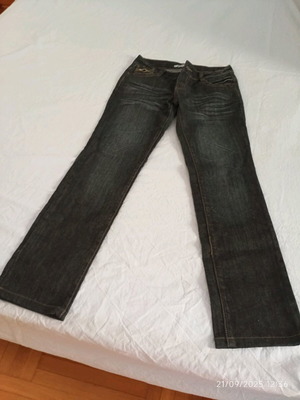 Jeans pants new dark blue with decorative creases