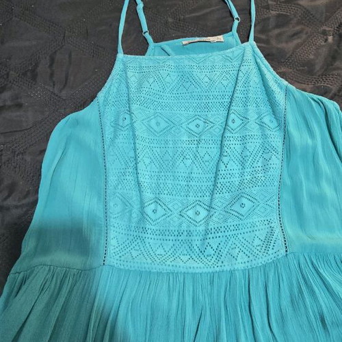 Attrativo linen-type dress turquoise like new