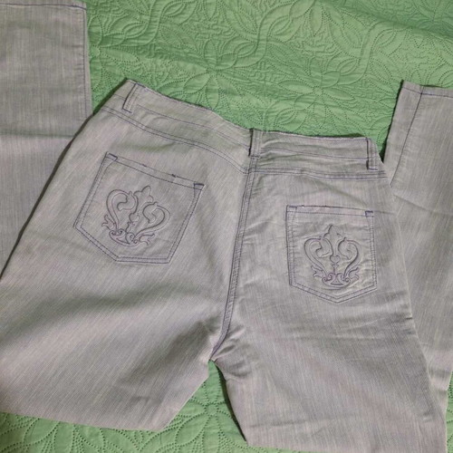 Passport women's lightweight jeans with topstitching in light purple