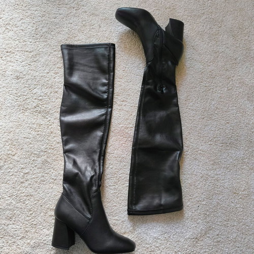Luigi black over the knee boots new, size 38, leather texture