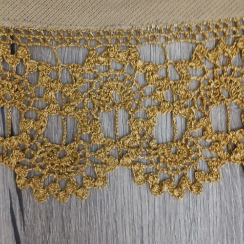 Handmade Vintage Rotonda on Beige Canvas with Embroidered Floral Motifs