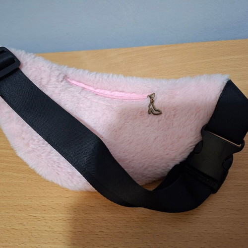 Waist bag for girls pink furry with unicorn, like new