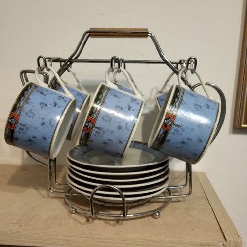 Tea set with metal base new