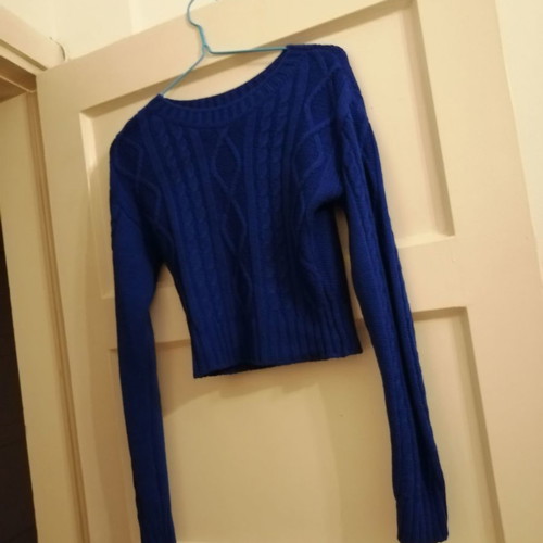 Wool cardigan one size new, blue