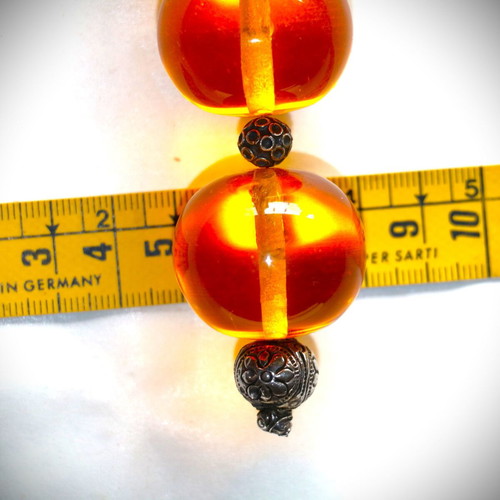 Artificial Amber Necklace with Sterling Silver 925 New