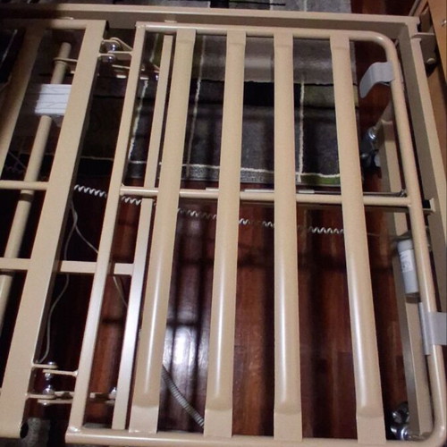 Electric hospital bed like new with mattress, wheels, and patient lifter