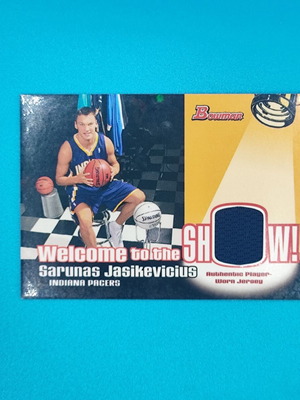 Sarunas Jasikevicius 2005-06 Bowman Welcome to the Show Jersey Relic card new