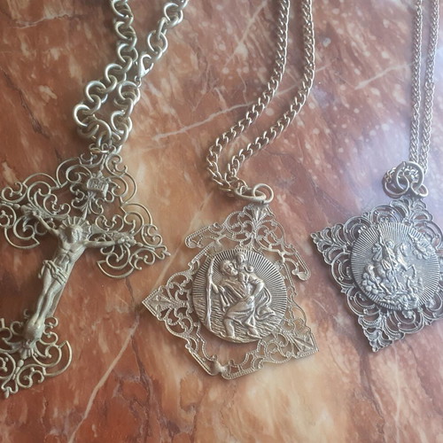 Vintage metal religious pendants and icons