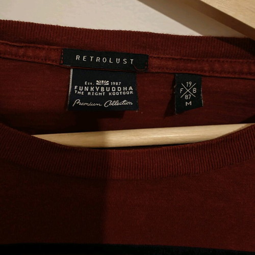 Funky Buddha long sleeve shirt size Medium brick red like new