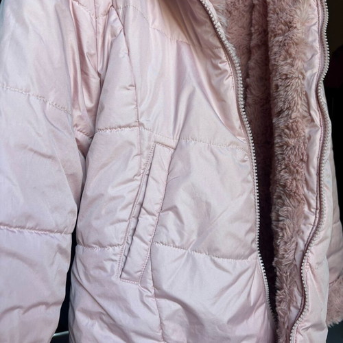Children's jacket used with fur pink, for ages 7 to 13