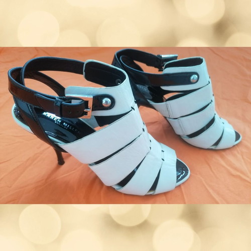 Karen Millen leather pumps used, black and white, size 37 EU