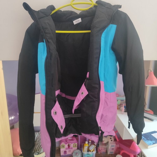 Unisex winter jacket used, size 134/140, black, blue and lilac