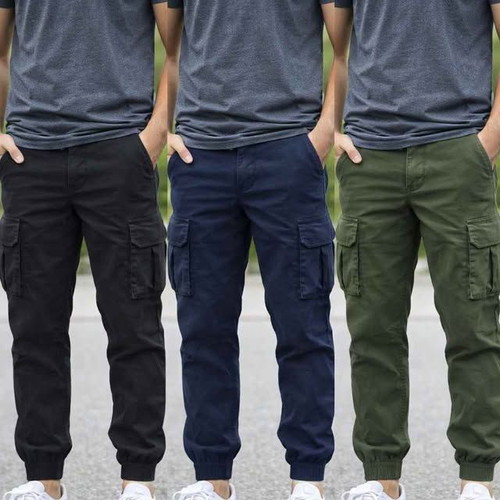 Men's cargo pants new, cotton, black, navy, and dark green