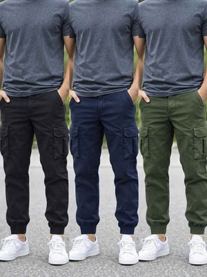 Men's cargo pants new, cotton, black, navy, and dark green
