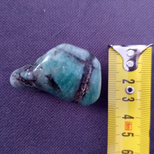 Natural energy emerald with black tourmaline crystal
