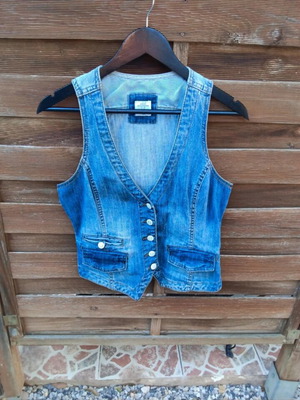 Denim vest H&M like new, size S/36, blue