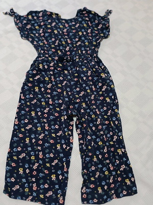 H&M Summer Jumpsuit 3-4Y Dark Blue Floral Like New