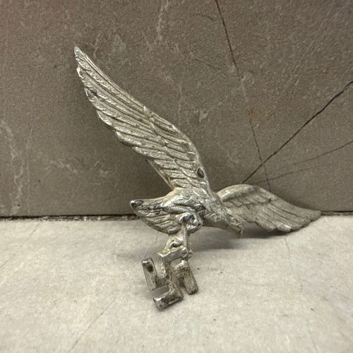 German WWII Cap Eagle Metal Emblem Wehrmacht Militaria
