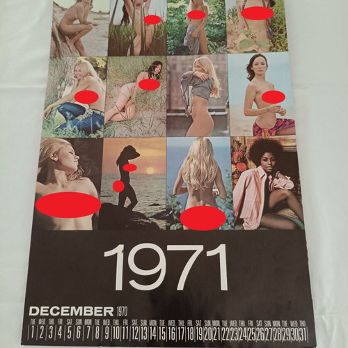 Kent Newport True rare 1971 wall calendar with semi-nude models like new