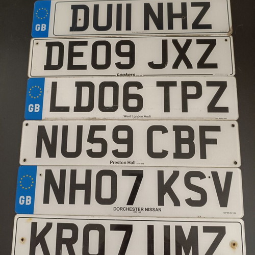Collectible Used English Car License Plates Set of 6