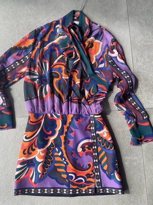 Zara short printed dress new, size M, multicolor
