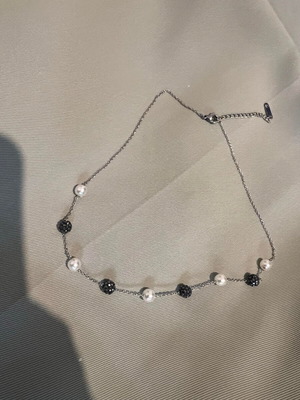 Steel necklace new, black and white