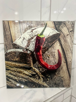 Glass painting Hot Peppers new, 20x20 cm, Glasspik Germany