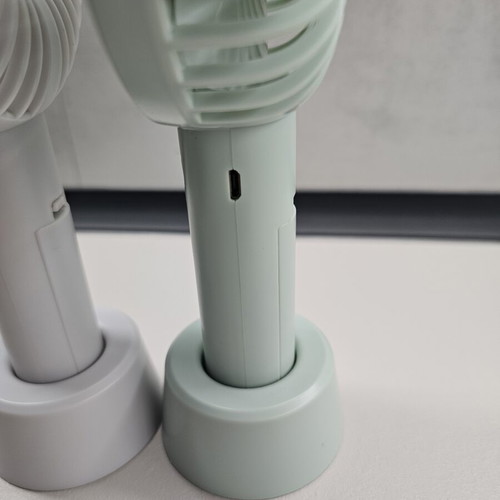 Mini rechargeable USB fan with base, used, set of two