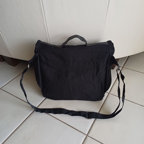 Kenneth Cole Messenger Bag New Black Fabric with Leather Details