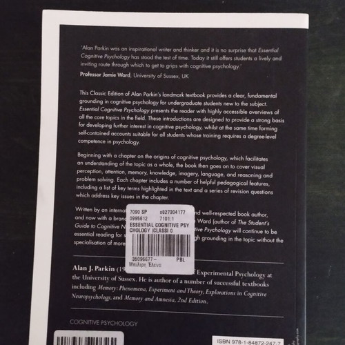 Essential Cognitive Psychology by Alan J Parkin new, English
