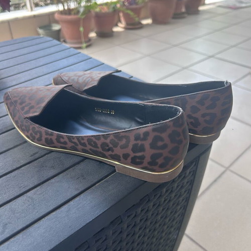 Axel Leopard Ballerinas New with Gold Trim