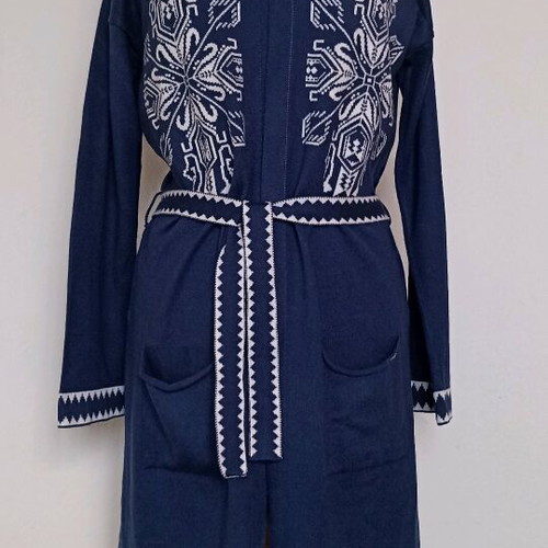 Aggel Knitwear cardigan knit, like new, size S/M, white-blue