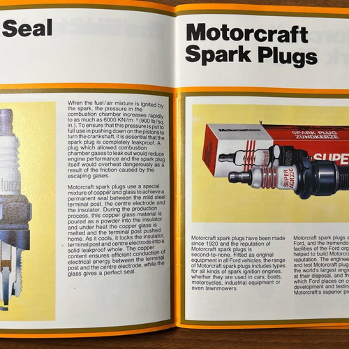 Motorcraft spark plug guide used for salesmen and service technicians
