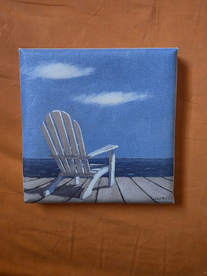 Set of 3 small paintings with sea theme like new