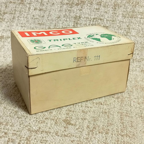 Imco Triplex Gas Type G11 empty paper box used, vintage