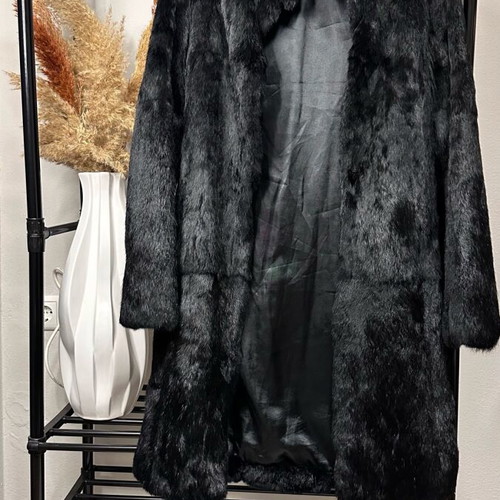 Anna Riska fur black from authentic rabbit fur like new, size S